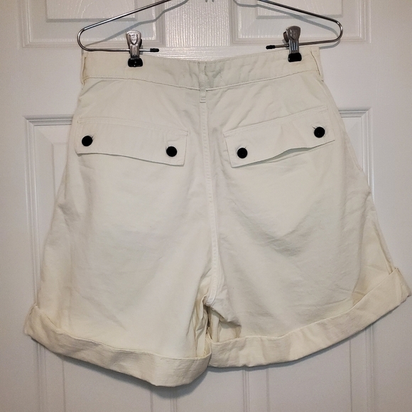 EVERLANE NWT The Tourist Short High Waist in White Canvas Organic Cotton Sz 6 - Picture 6 of 10